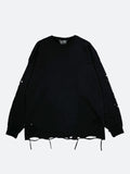 DAMAGE CUT LOOSE LONG T-SHIRT:ダメージカットルーズロングTシャツ