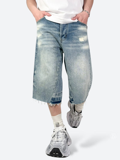 GRIT FLOW BAGGY DENIM SHORTS:グリット フロウ バギー デニム ショーツ