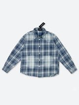 BLUE INDIGO WASHOUT PLAID SHIRT:ブルー インディゴ ウォッシュアウト プレイド シャツ