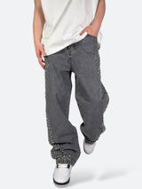 SHELLGLAM STUD WIDE DENIM:シェルグラム スタッド ワイドデニム