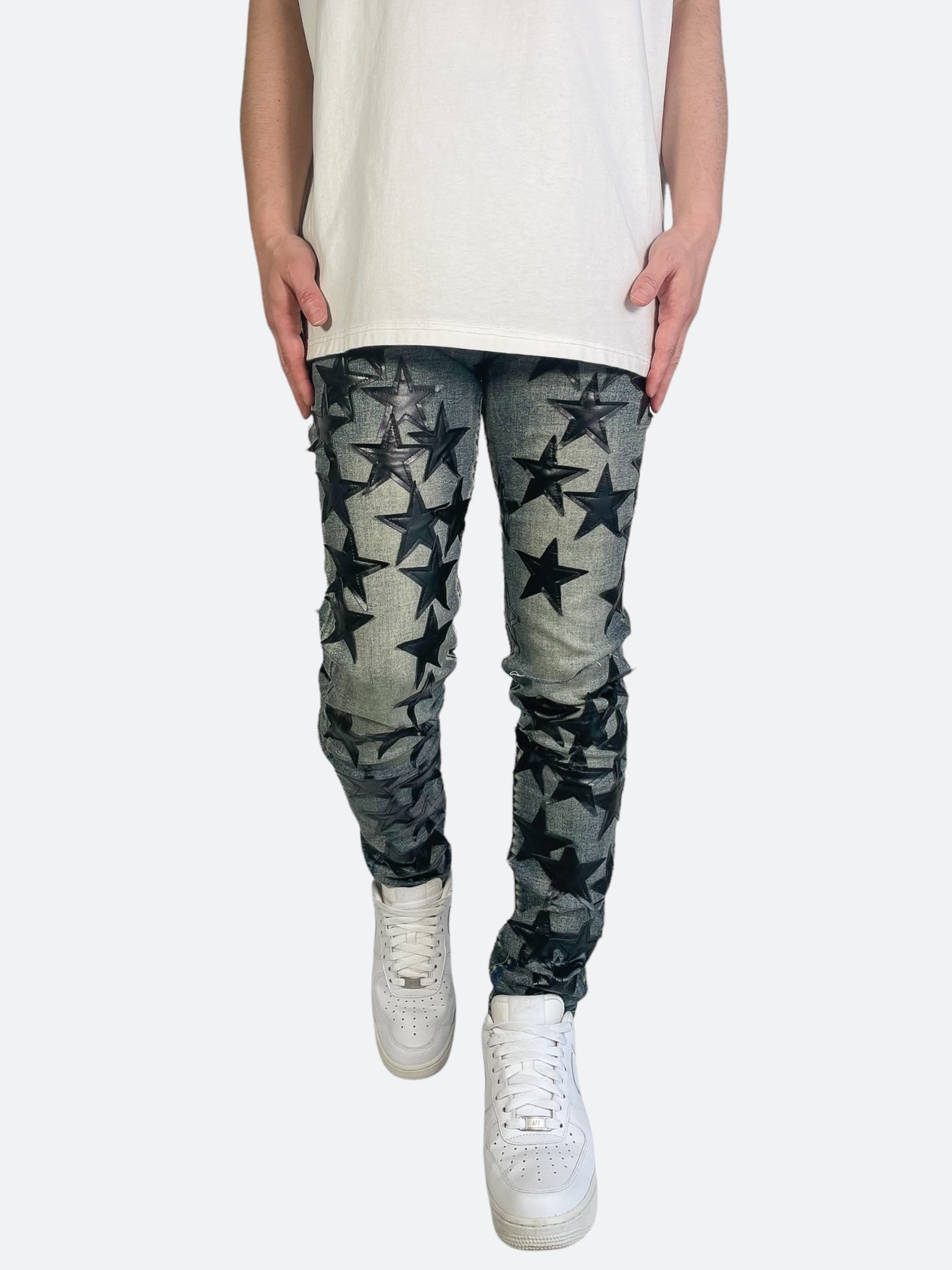 日本全国送料無料商品 | 特集 | BLACK STAR DENIM：ブラックスターレザー SKINNY PATCH LEATHER パンツ