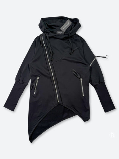 SHADOWZIP ASYMMETRIC DRAPE HOODIE:シャドージップ アシンメトリック ドレープ フーディー