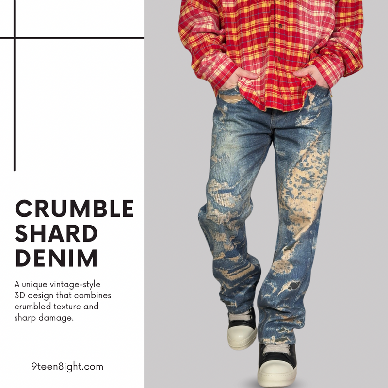 立体感が魅せる新次元のスタイル「Crumble Shard Denim」