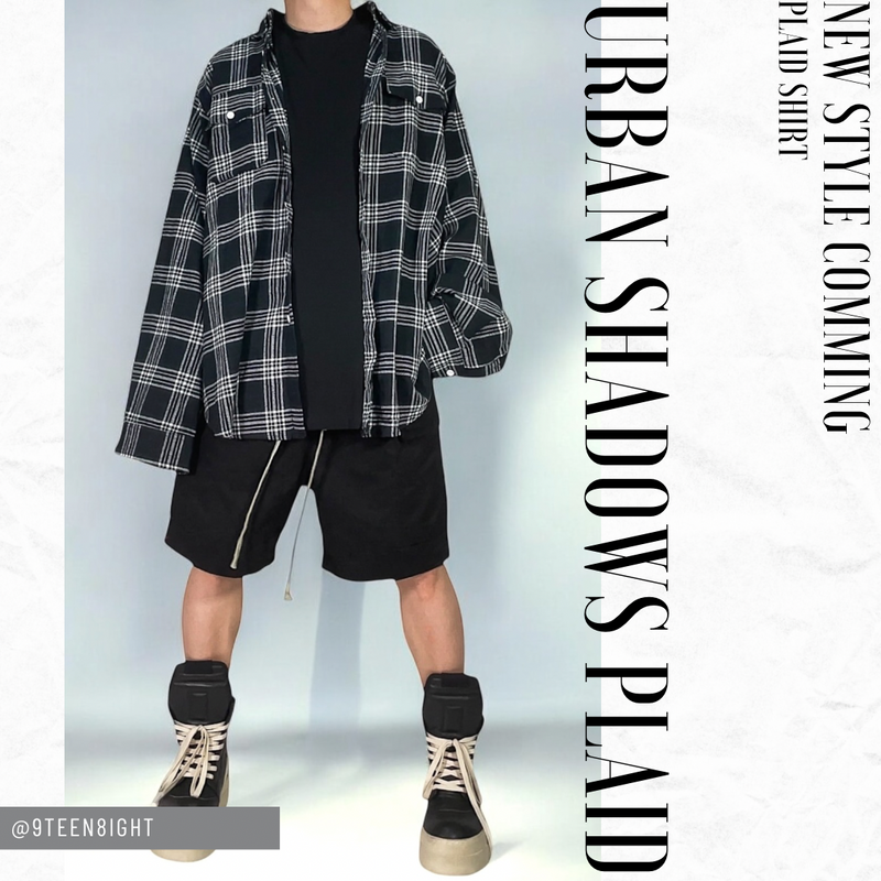 シャツとインナーが一体に！「URBAN SHADOWS PLAID SHIRTS」で作るストリートシーンの最先端スタイル