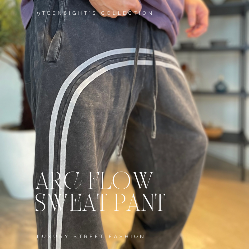 ストリートシーンに溶け込む、洗練されたカジュアルスタイル「ARC FLOW SWEAT PANT」