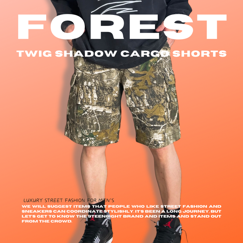 「FOREST TWIG SHADOW CARGO SHORTS」アウトドアとストリートの融合