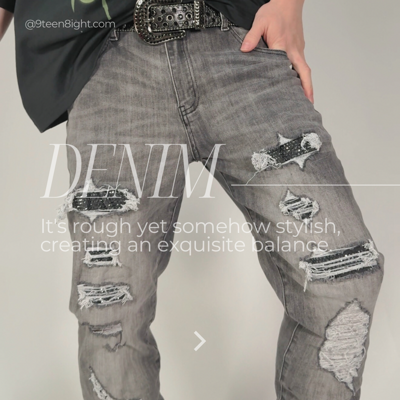 GALAXY CRACK GRAY DENIM：圧倒的な存在感を放つラグジュアリーストリートデニム