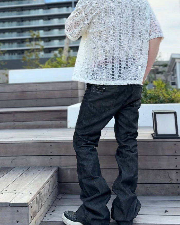 GEOMETRIC SHEER LACE BOXY SHIRT：ジオメトリック シアー レース ボクシー シャツ