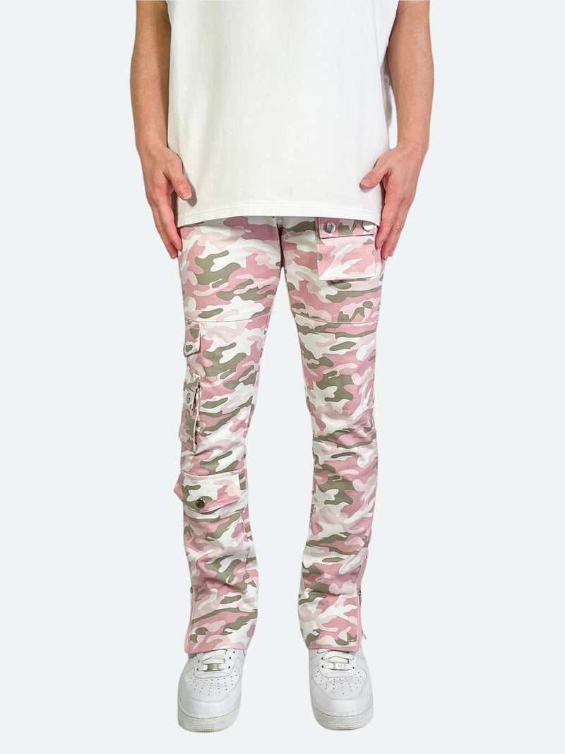 MULTI-POCKET ZIPPER RETRO CAMOUFLAGE PANTS: Multi-pocket zipper retro camouflage pants
