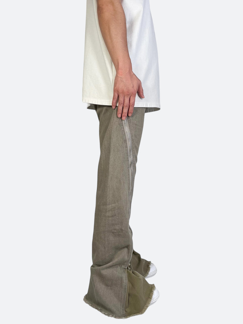 BIG ZIPPER DESIGN WIDE LEG FLARED DENIM：ビッグジッパーデザインワイドレッグフレアデニム
