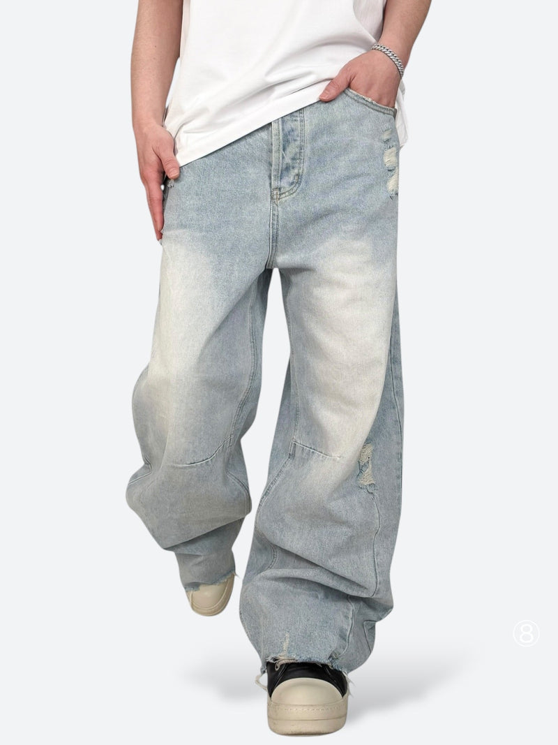 DEEP FADE BLAST EDGE BAGGY DENIM：ディープ フェード ブラスト 