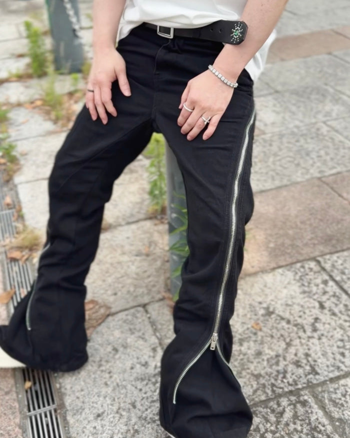SHADOW ABYSS BLADEZIP FLARE PANTS：シャドウ アビス ブレードジップ フレア パンツ