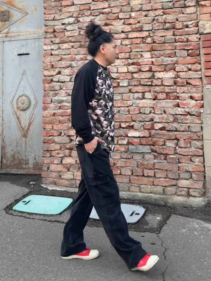 ROSE HAZE CAMO RAGLAN L/S TEE：ローズ ヘイズ カモ ラグラン ロングスリーブ Tシャツ