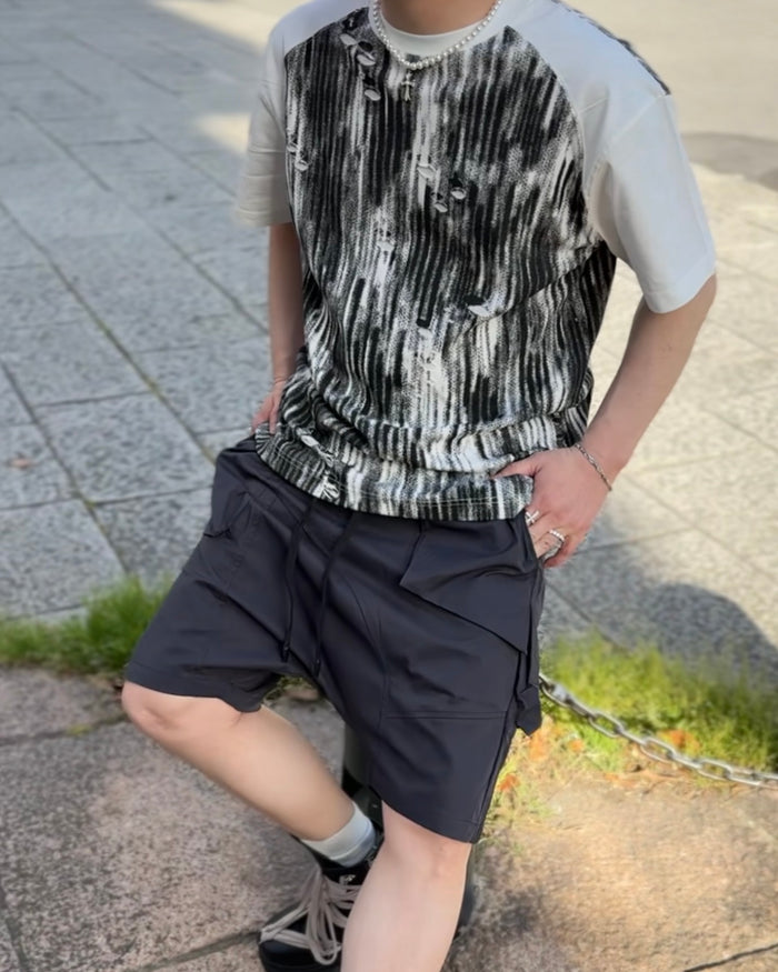 SHADOW AIR TIERED SAROUEL SHORTS：シャドー エア ティアード サルエル ショーツ