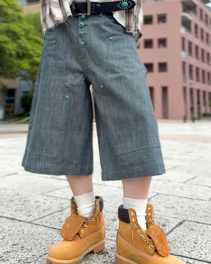 FROST AQUA GLASS WIDE PANEL SHORTS：フロスト アクア グラス ワイド パネル ショーツ