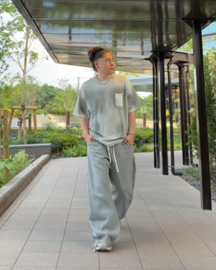 CRESCENT ARC GINGHAM PANEL SWEAT PANTS：クレセント アーク ギンガム パネル スウェット パンツ