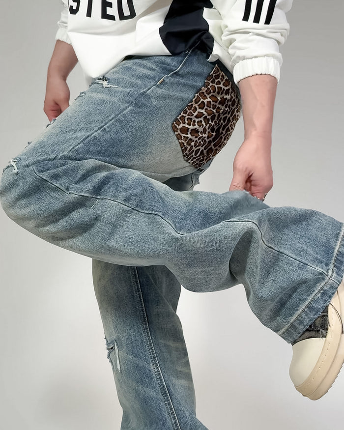 VICE CLAW DISTRESSED WIDE DENIM：ヴァイス クロウ ディストレスド ワイド デニム