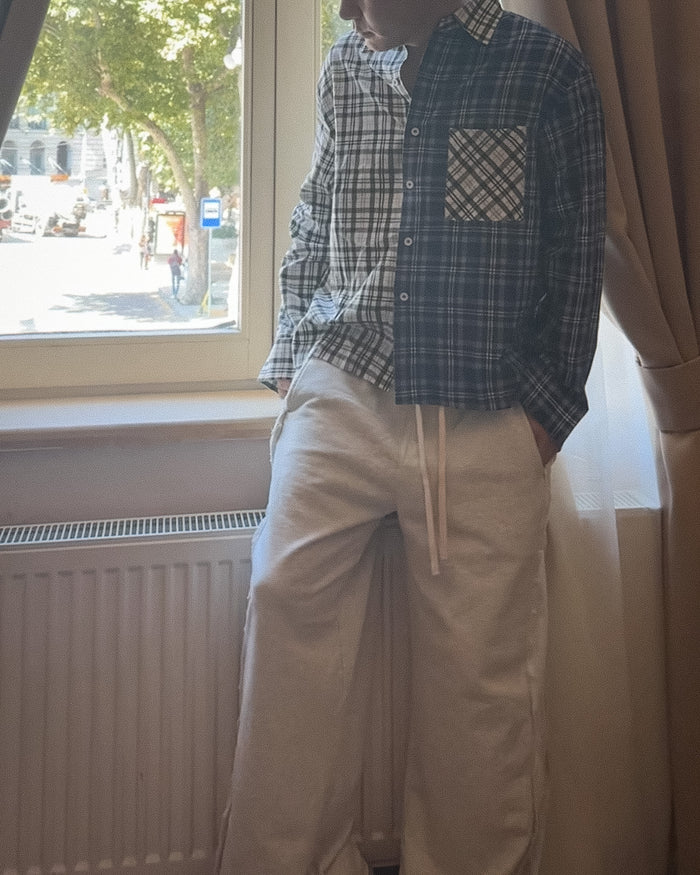 ALTERNATE DIVIDE MIXE PLAID SHIRT：オルタネイト ディヴァイド ミックス プレイド シャツ