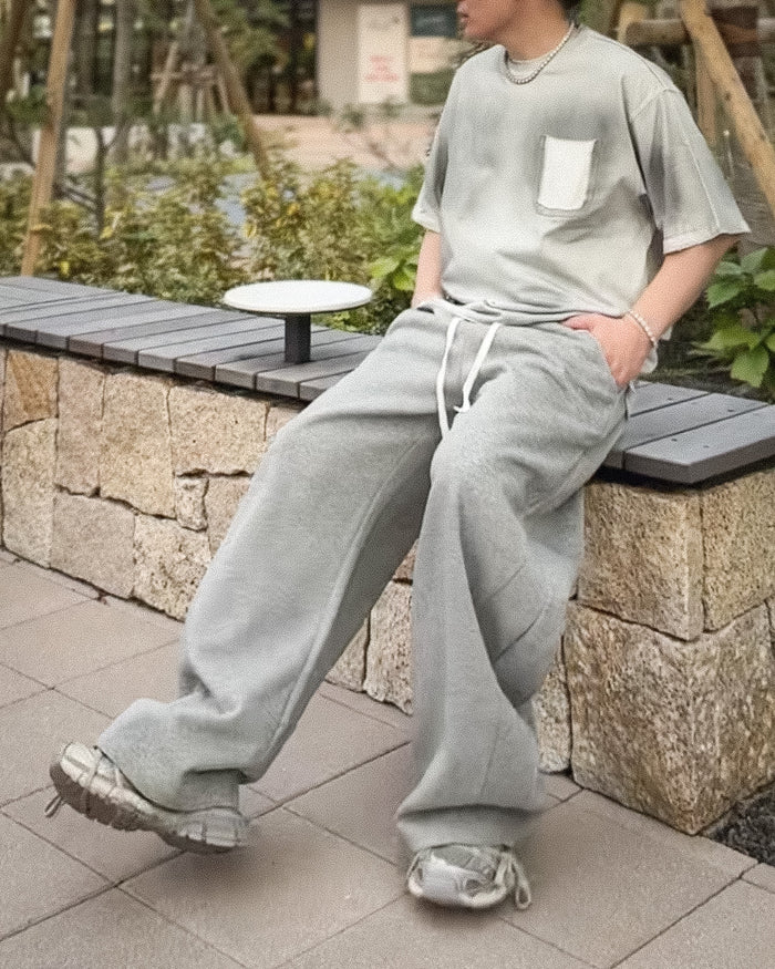 CRESCENT ARC GINGHAM PANEL SWEAT PANTS：クレセント アーク ギンガム パネル スウェット パンツ