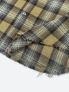 DRAINED FRAY WARP FLANNEL SHIRT：ドレインド フレイ ワープ フランネル シャツ