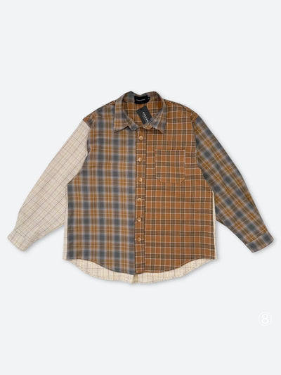 MISALIGN MIX PATCH ROTATE SHIRT：ミスアライン ミックス パッチ ローテート シャツ