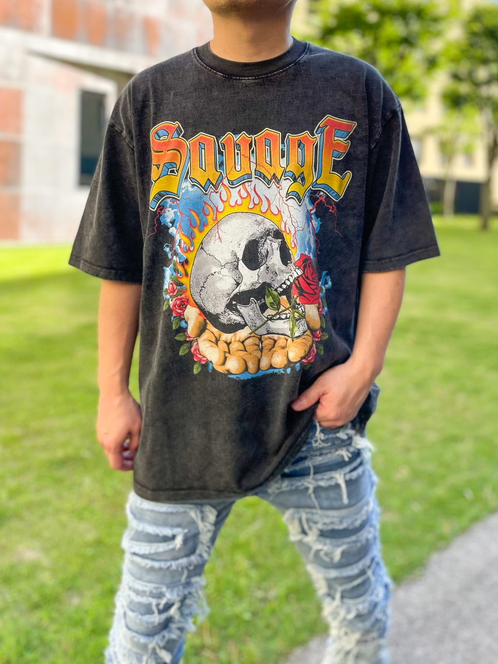 SKULL VINTAGE GRAFFITI T-SHIRT：スカル ヴィンテージグラフィティT 