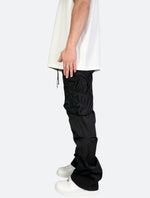 GRAPHIC GATHERED WIDE PANTS: Graphic gathered wide pants