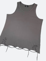 ARTIFACT DAMAGED SLEEVELESS T-SHIRT: Artifact damage sleeveless T-shirt