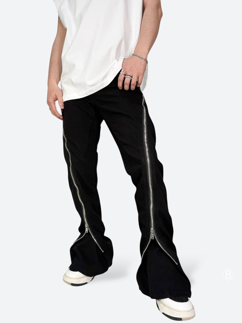 しょしょう ZIP FLARED パンツ SHADOW ABYSS BLADEZIP FLARE PANTS：シャドウ アビス ブレードジップ