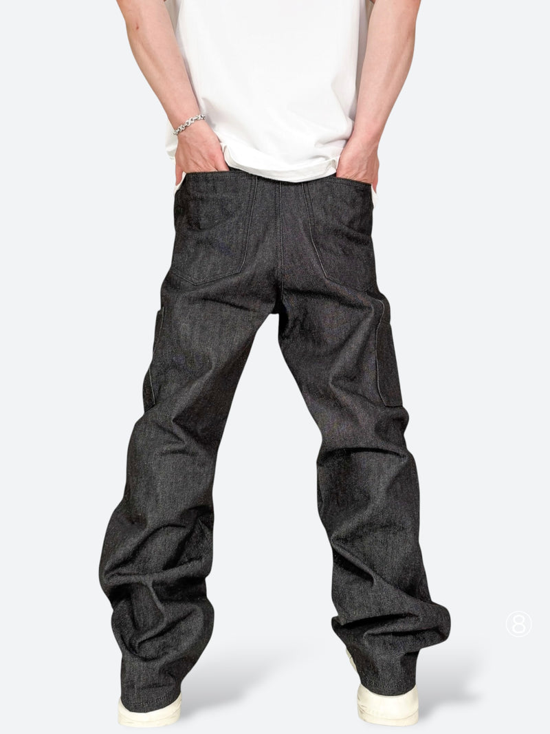 BLACK GLAZE COATED BAGGY PANTS：ブラック グレイズ コーテッド