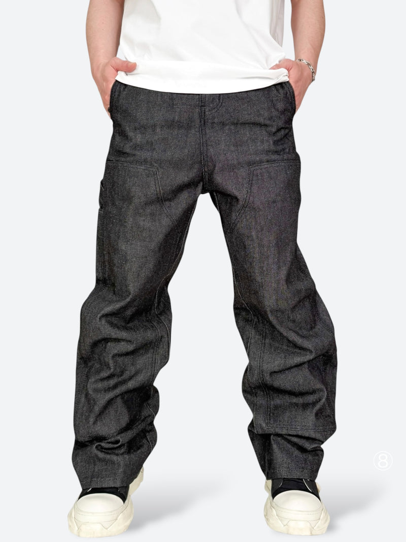 アウトポケットバギーパンツOut Pocket Baggy Pants BLACK GLAZE COATED BAGGY PANTS：ブラック グレイズ コーテッド