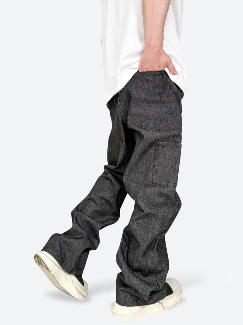 BLACK GLAZE COATED BAGGY PANTS：ブラック グレイズ コーテッド
