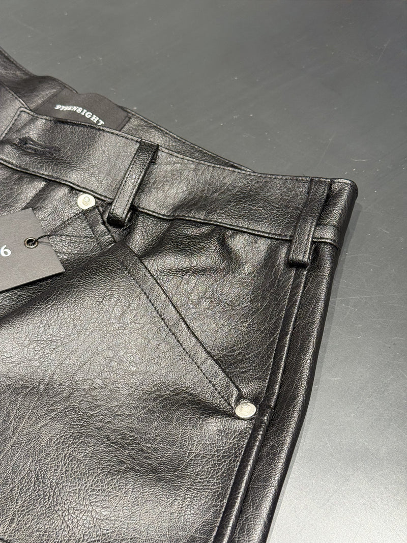 BLACK GLAZE PU LEATHER BAGGY PANTS：ブラック グレイズ PUレザー