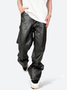 BLACK GLAZE PU LEATHER BAGGY PANTS：ブラック グレイズ PUレザー バギー パンツ