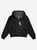 CRESCENT ARC GINGHAM PANEL ZIP HOODIE：クレセント アーク ギンガム パネル ジップ フーディー