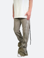 BIG ZIPPER DESIGN WIDE LEG FLARED DENIM：ビッグジッパーデザインワイドレッグフレアデニム