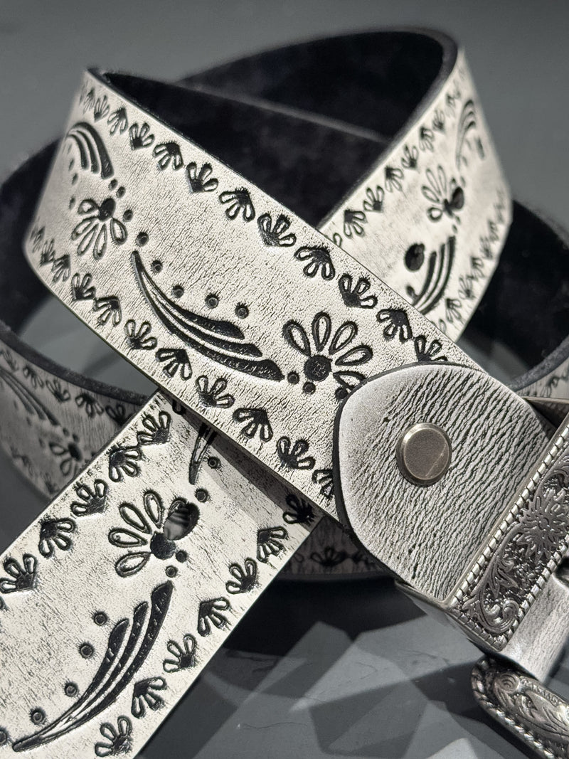 ベリーダンス　インド　ベルト　ヴィンテージ　アンティーク　オールドシルバー　銀製 ENGRAVED PAISLEY WESTERN BELT：エングレーブド ペイズリー
