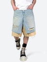 URBAN PEEL BLEEDOUT SHORT DENIM：アーバン ピール ブリードアウト ショート デニム
