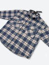 PALE BLUE CHECK FLANNEL SHIRT：ペール ブルー チェック フランネル シャツ