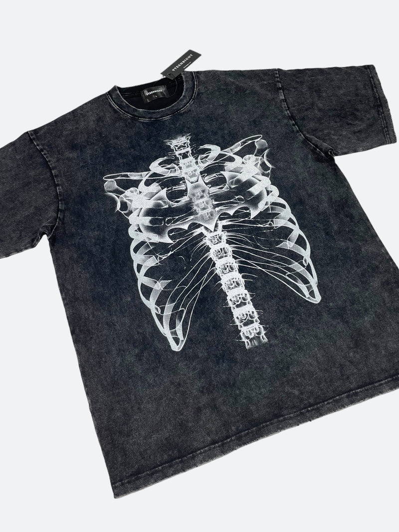 SKELETON PRINT VINTAGE TEE: Skeleton Print Vintage T-shirt