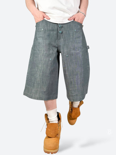 FROST AQUA GLASS WIDE PANEL SHORTS：フロスト アクア グラス ワイド パネル ショーツ