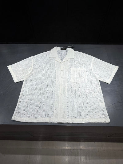 GEOMETRIC SHEER LACE BOXY SHIRT：ジオメトリック シアー レース ボクシー シャツ
