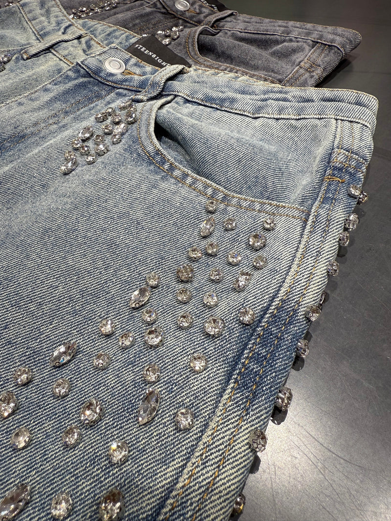 SHELLGLAM STUD WIDE DENIM：シェルグラム スタッド ワイドデニム