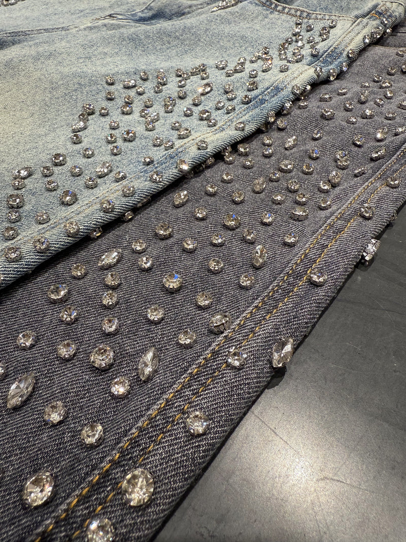 SHELLGLAM STUD WIDE DENIM：シェルグラム スタッド ワイドデニム