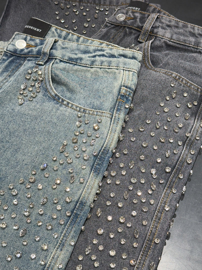 SHELLGLAM STUD WIDE DENIM：シェルグラム スタッド ワイドデニム
