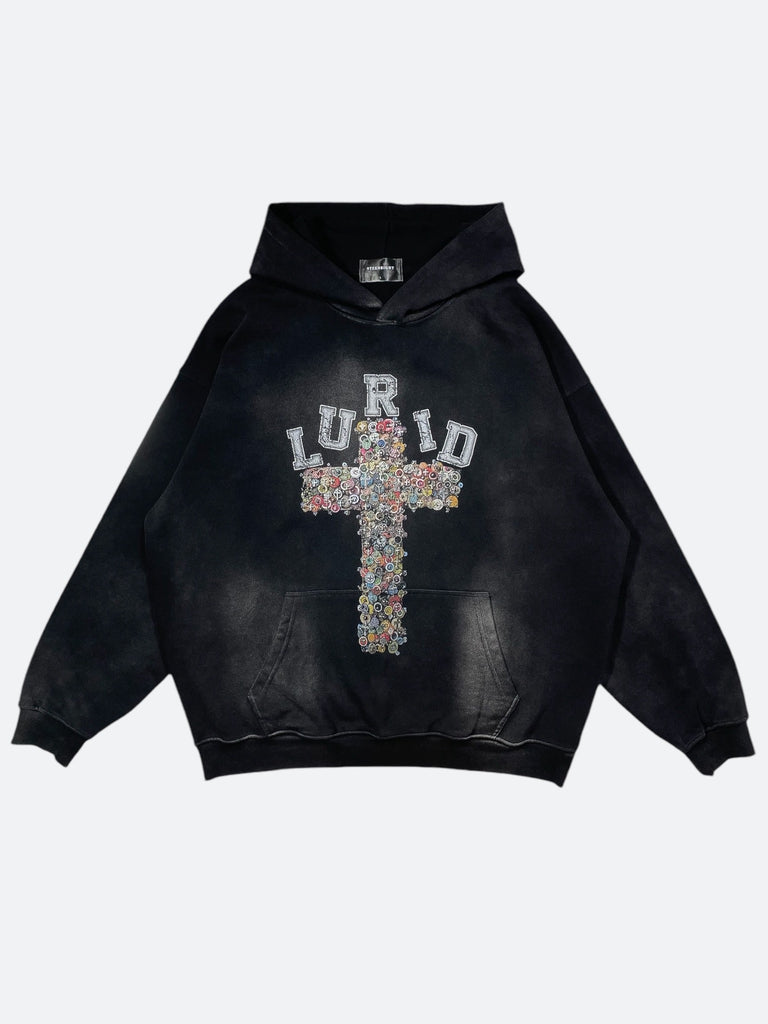 ORNAMENT CROSS VINTAGE HOODIE：オーナメントクロスヴィンテージフーディー