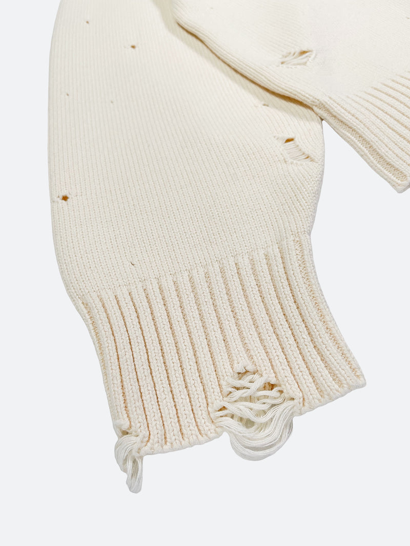 DAMAGED DESIGN LOOSE KNIT SWEATER: Damaged design loose knit sweater