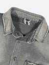 WASHED DAMAGED DENIM SHIRT JACKET: Washed damaged denim shirt jacket