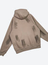 SPRAY DESIGN DAMAGE CUT RAGLAN HOODIE: Spray design damage cut raglan hoodie