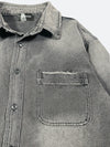 WASHED DAMAGED DENIM SHIRT JACKET：ウォッシュド加工ダメージデニムシャツジャケット